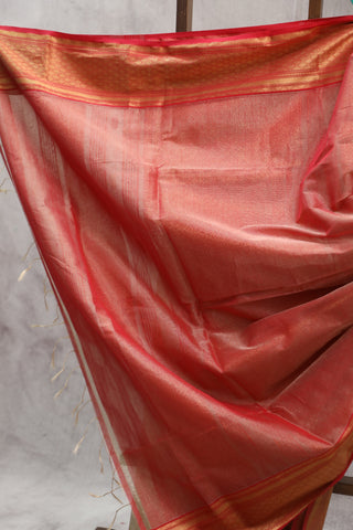 Pastel Brown Maheshwari Tissue Silk Saree - SRPBMTSS243