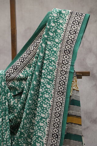 Green HBP Cotton Saree-SRGCS56EX