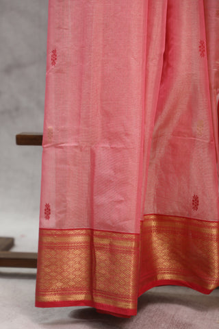 Rose Pink Maheshwari Tissue Silk Saree - SRRPMTSS242