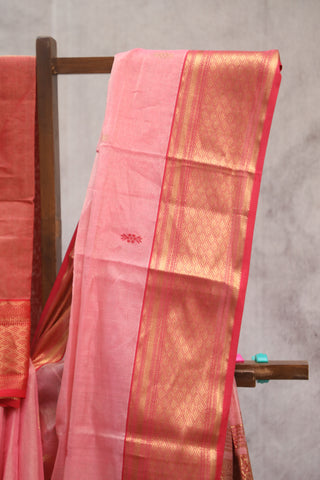 Rose Pink Maheshwari Tissue Silk Saree - SRRPMTSS242