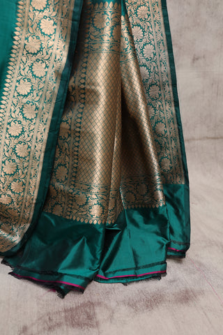 Dark Green Banarasi Silk Saree-SRDGBSS254