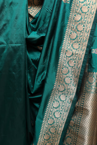 Dark Green Banarasi Silk Saree-SRDGBSS254