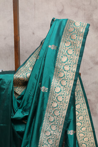 Dark Green Banarasi Silk Saree-SRDGBSS254