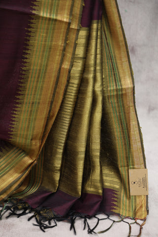 Plum Raw Silk Saree - SRPRSS314