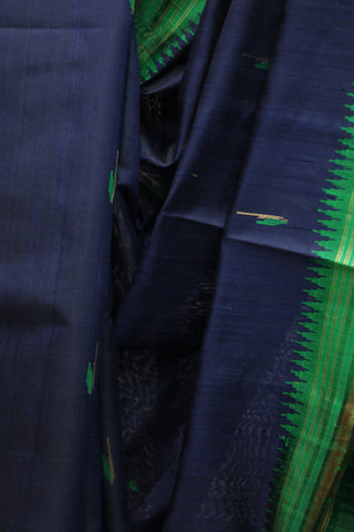 Midnight Blue Raw Silk Saree - SRMBRSS320