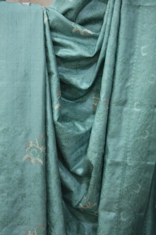 Green Machine Embroidered Tussar Silk Saree - SRGMETSS917