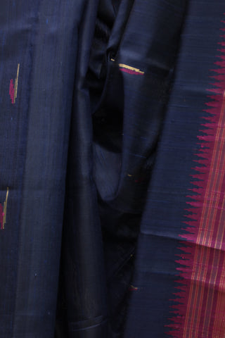 Dark Blue Raw Silk Saree - SRDBRSS578