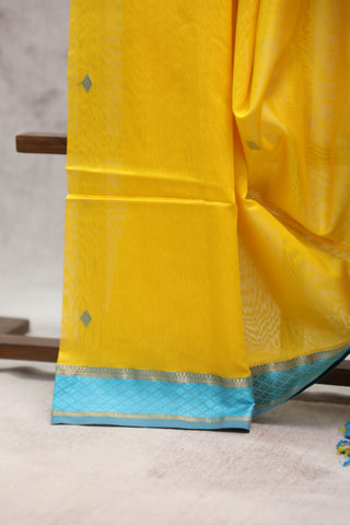 Yellow Silk Maheshwari Saree -SRYSMS214