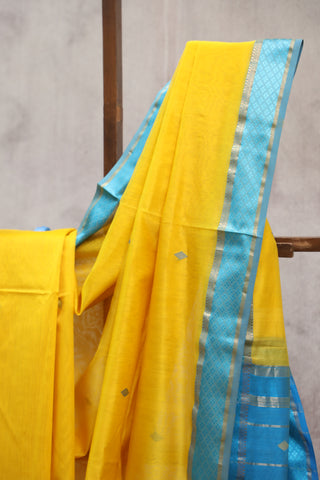 Yellow Silk Maheshwari Saree -SRYSMS214