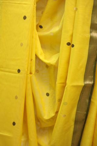 Yellow Silk Maheshwari Saree -SRYSMS216