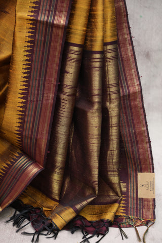 Khaki Raw Silk Saree - SRKRSS337