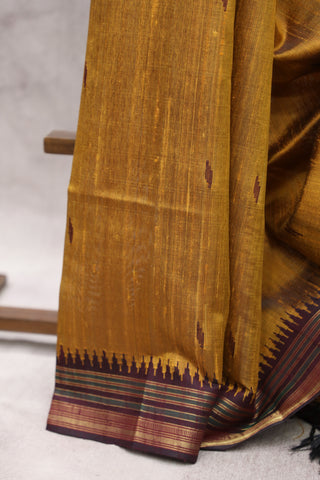 Khaki Raw Silk Saree - SRKRSS337