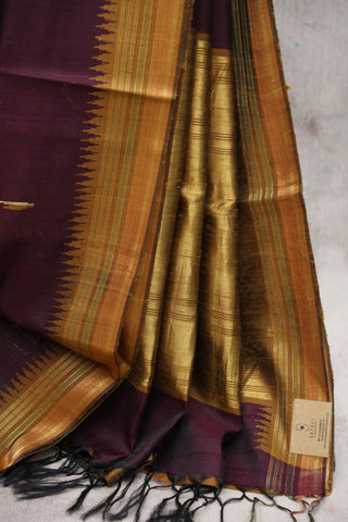 Plum Raw Silk Saree - SRPRSS335