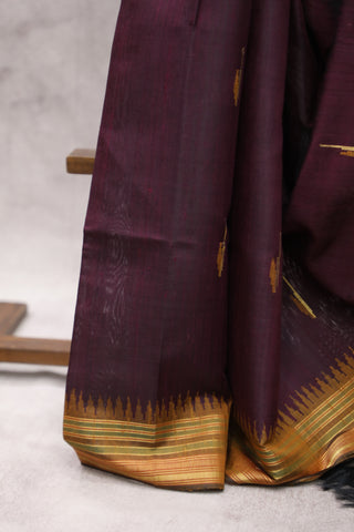 Plum Raw Silk Saree - SRPRSS335