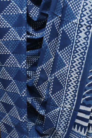 Indigo HBP Cotton Saree-SRICS1044