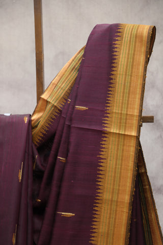 Plum Raw Silk Saree - SRPRSS335