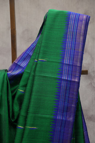 Green Raw Silk Saree - SRGRSS577