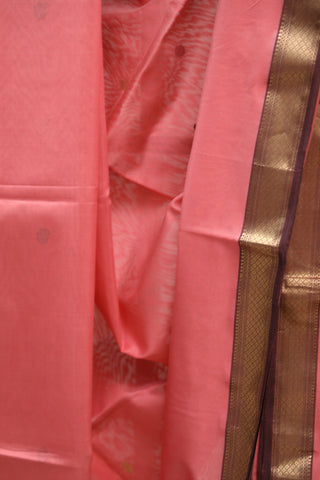 Peach Silk Maheshwari Saree -SRPSMS218