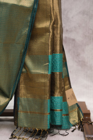 Green Silk Maheshwari Saree - SRGSMS237