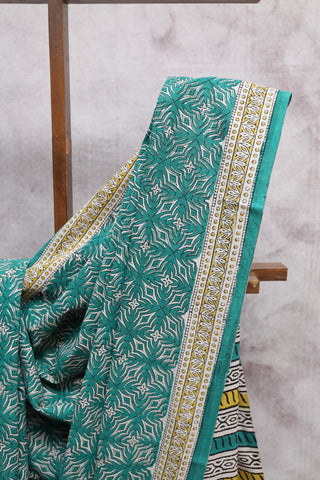 Green HBP Cotton Saree-SRBCS1082