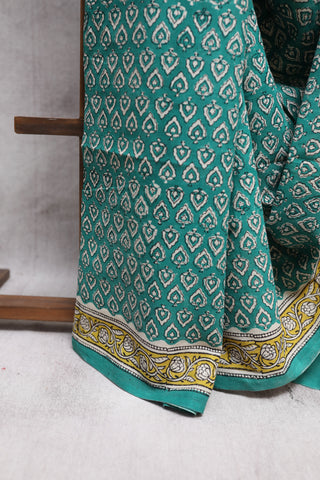 Green HBP Cotton Saree-SRGCS1052