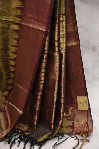 Khaki Raw Silk Saree - SRKRSS479