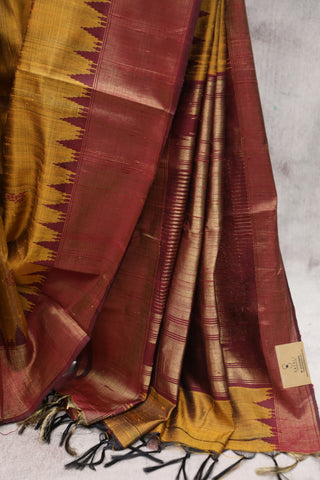 Khaki Raw Silk Saree - SRKRSS475