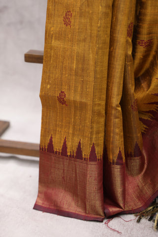 Khaki Raw Silk Saree - SRKRSS475