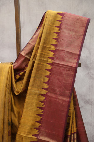 Khaki Raw Silk Saree - SRKRSS475