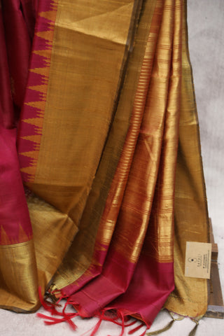 Maroon Raw Silk Saree - SRMRSS482