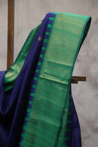 Blue Raw Silk Saree - SRBRSS474