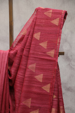 Magenta Raw Silk Saree - SRMRSS582