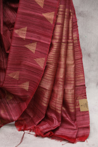 Magenta Raw Silk Saree - SRMRSS581