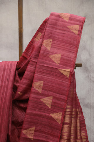 Magenta Raw Silk Saree - SRMRSS581