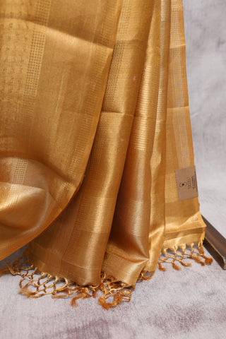 Copper Tissue Tussar Silk Saree-SRCTTSS115