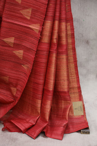 Pink Raw Silk Saree - SRPRSS580