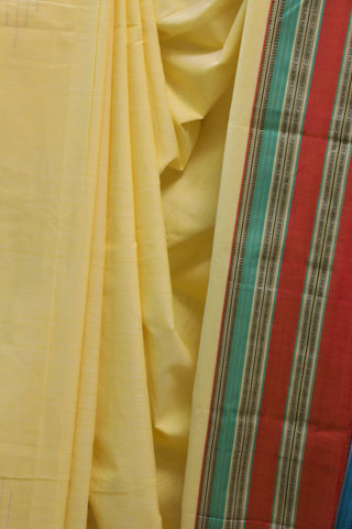 Yellow Cotton Ilkal Saree with Gayatri Bordar -SRBCIS316