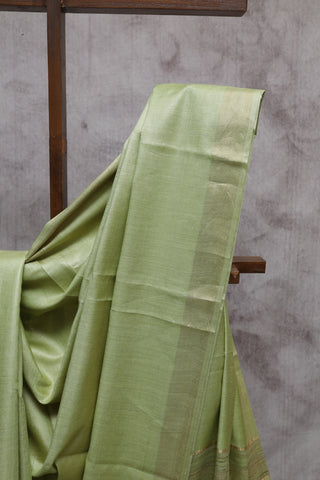 Pista Green Sequin Tussar Silk Saree - SRPGSTSS671