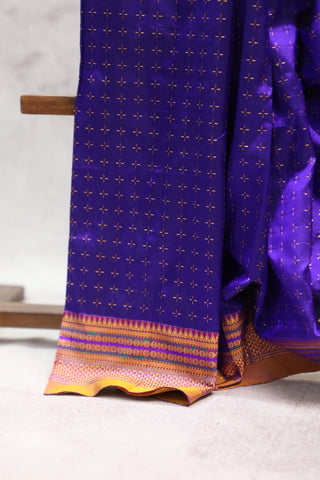 Midnight Blue Silk Ilkal Saree - SRBSIS103