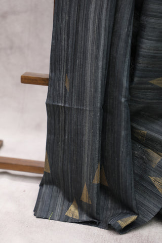 Grey Raw Silk Saree - SRGRSS555