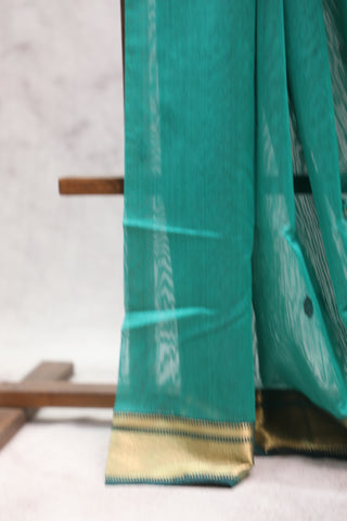 Teal Green Silk Maheshwari Saree -SRTGSMS207