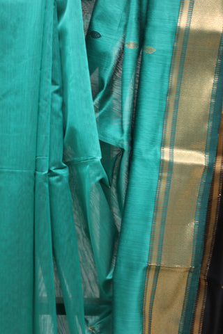 Teal Green Silk Maheshwari Saree -SRTGSMS207