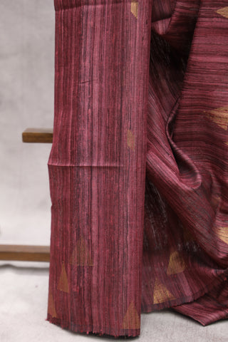 Dark Peach Raw Silk Saree - SRDPRSS558