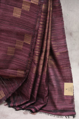 Wine Raw Silk Saree - SRWRSS588