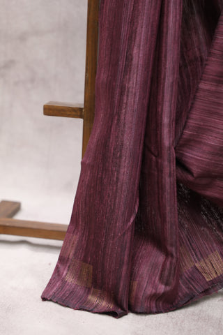 Wine Raw Silk Saree - SRWRSS588