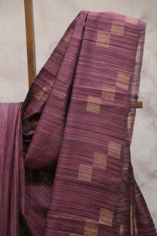 Wine Raw Silk Saree - SRWRSS588