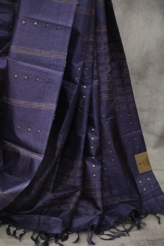 Violet Sequin Tussar Silk Saree - SRVSTSS1009