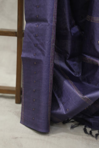 Violet Sequin Tussar Silk Saree - SRVSTSS1009