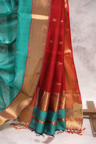 Green Silk Maheshwari Saree - SRGSMS242