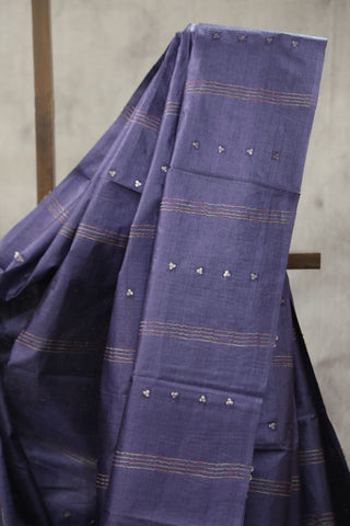 Violet Sequin Tussar Silk Saree - SRVSTSS1009